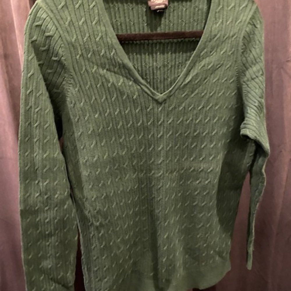 Talbots Womens Sweater Size 1X Emerald Green